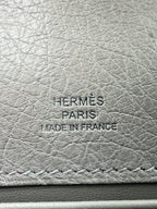 Hermès Kelly Pochette Gris Mouette Ostrich Palladium Hardware