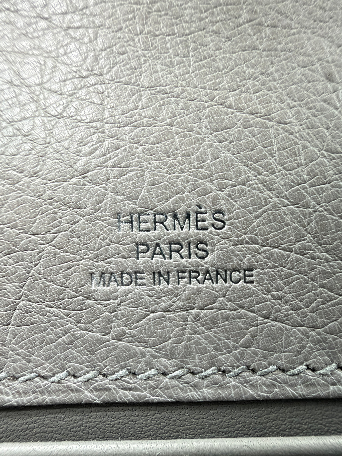 Hermès Kelly Pochette Gris Mouette Ostrich Palladium Hardware