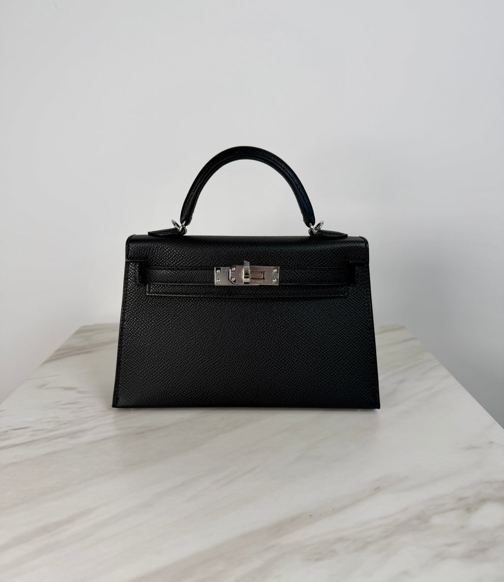 Hermès Mini Black Epsom Palladium Hardware