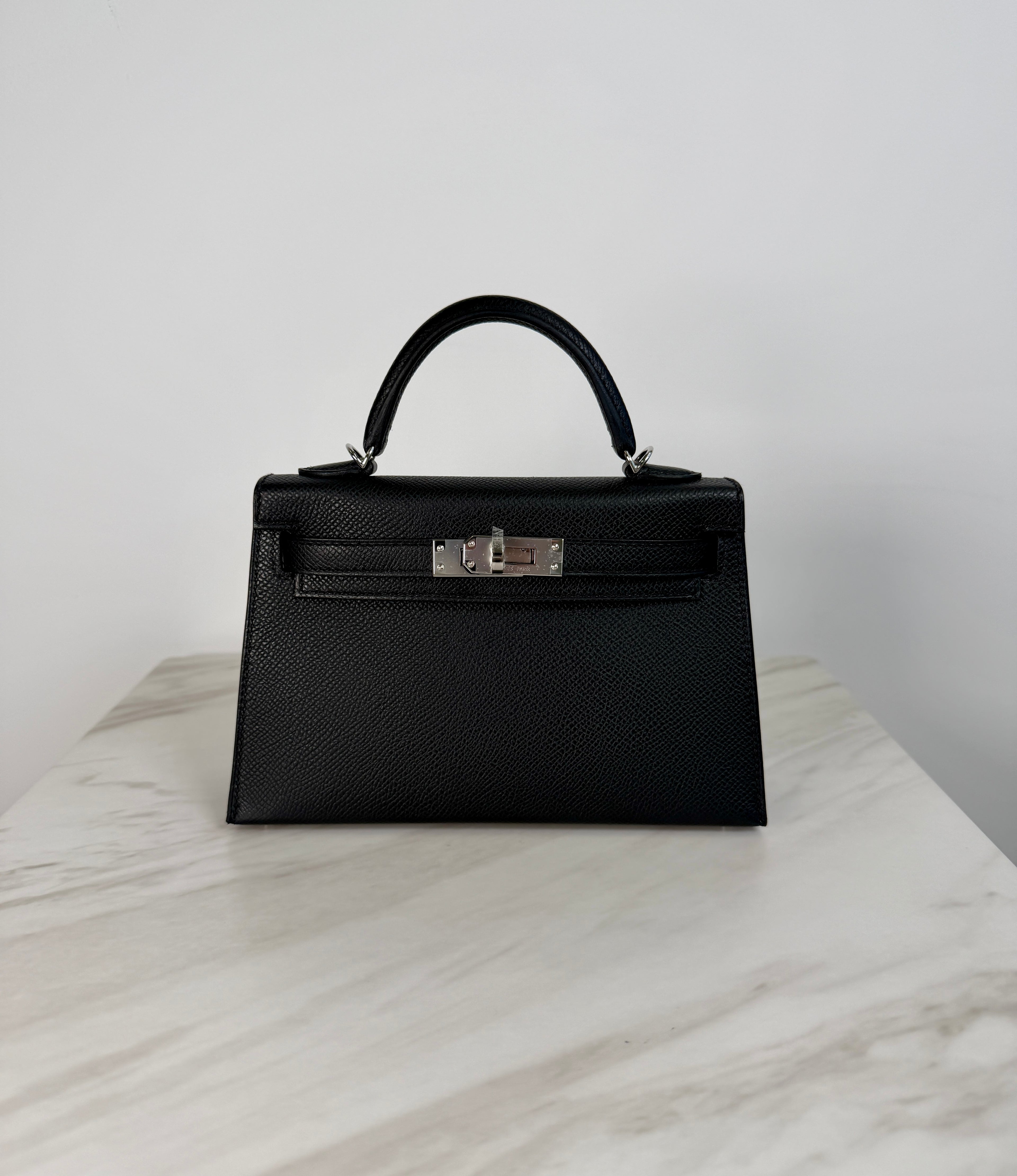 Hermès Mini Black Epsom Palladium Hardware