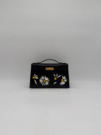 Hermès Kelly Pochette Marquete Noir/ Blanc/ Jaune De Naples Box Leather Gold Hardware