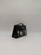 Hermès Kelly Pochette Marquete Noir/ Blanc/ Jaune De Naples Box Leather Gold Hardware
