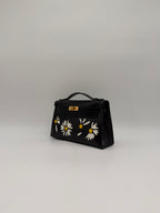 Hermès Kelly Pochette Marquete Noir/ Blanc/ Jaune De Naples Box Leather Gold Hardware