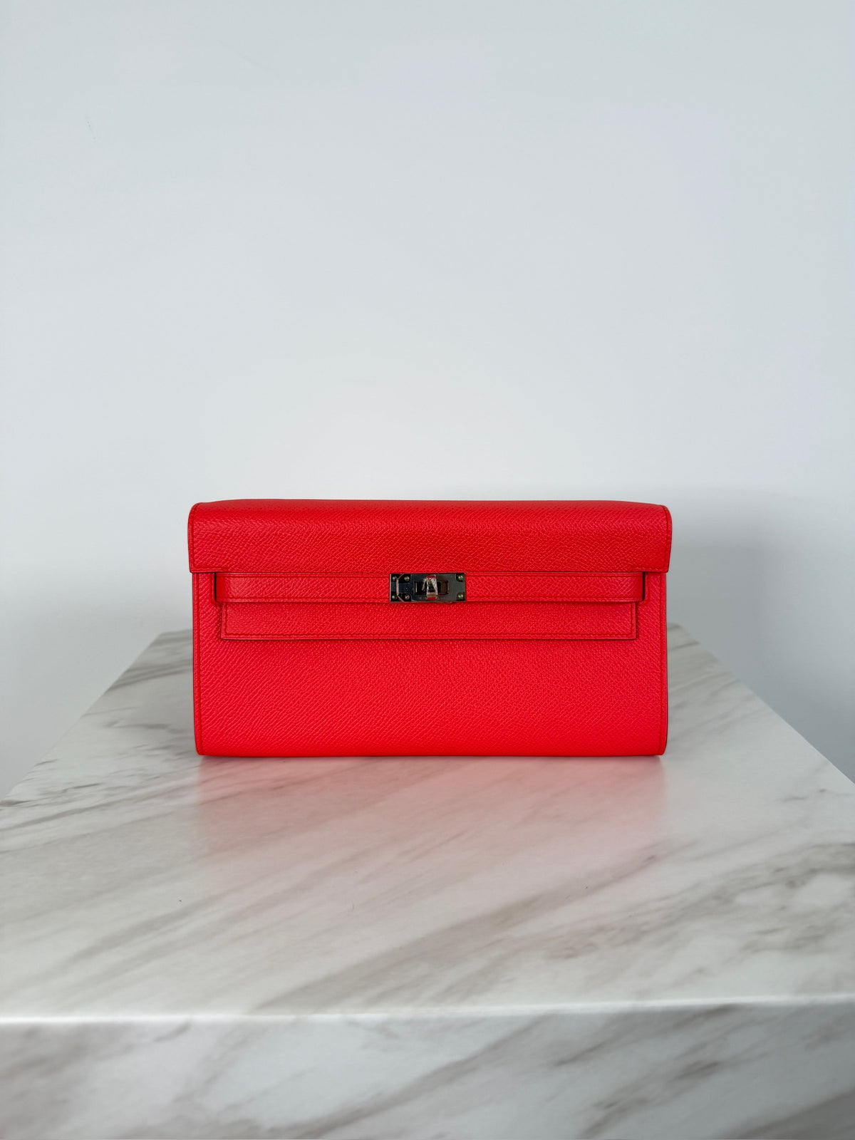Hermès Kelly To Go Rose Texas Epsom Palladium Hardware