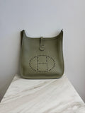 Hermès Evelyne III 29 Sauge Taurillon Clemence Palladium Hardware