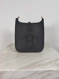 Hermès Mini Evelyne Ardoise Tourillon Clemence Gold Hardware