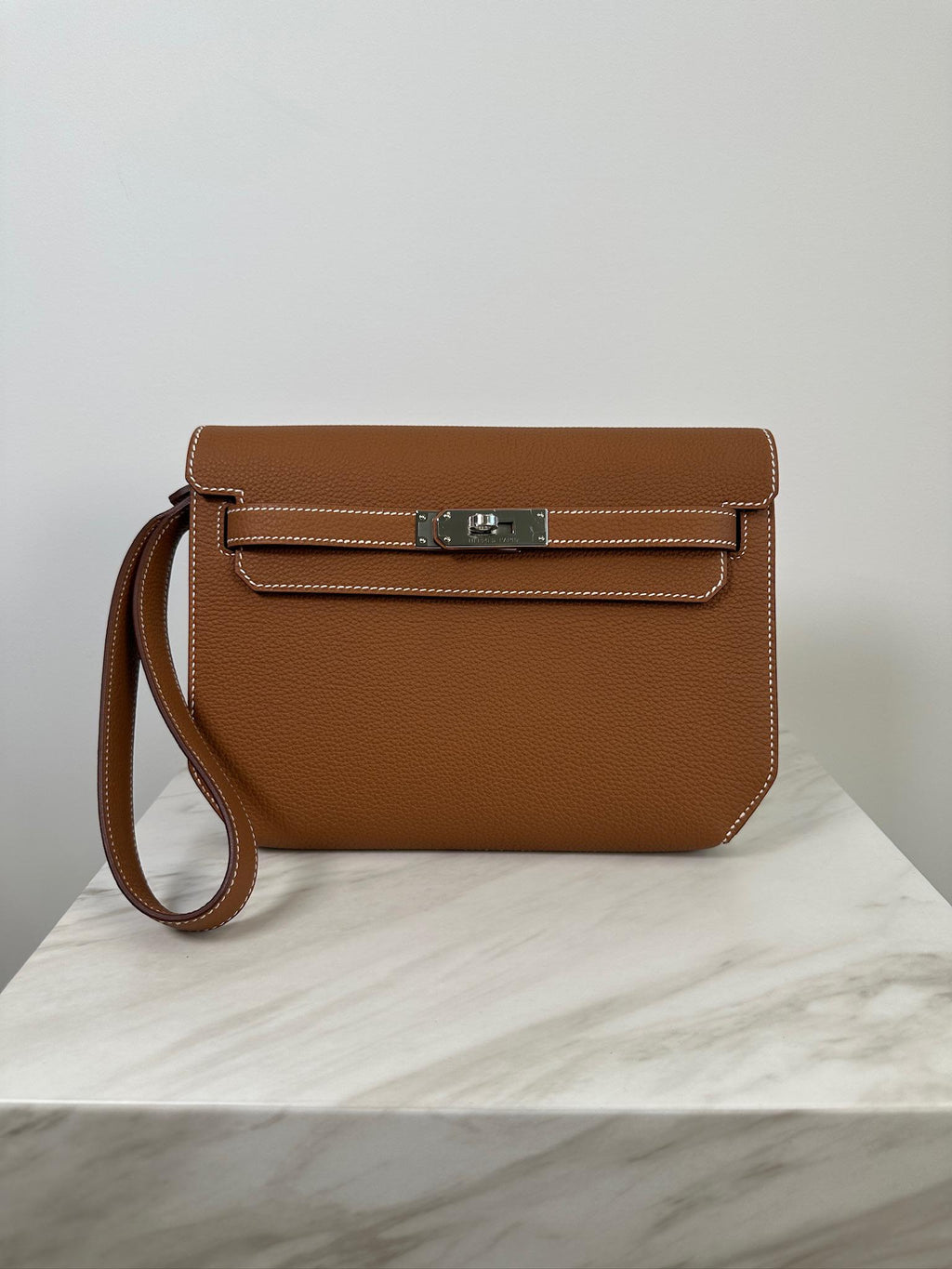 Hermès Kelly Depeches Gold Togo Palladium Hardware