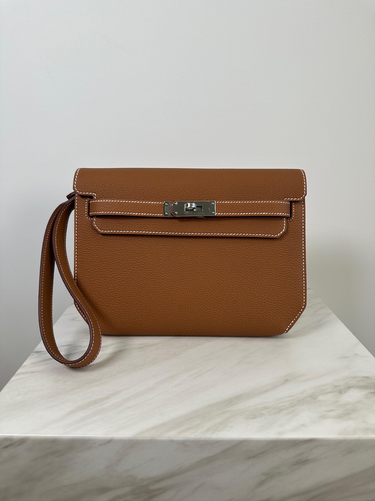 Hermès Kelly Depeches Gold Togo Palladium Hardware