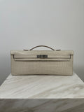Hermès Kelly Cut Beton Matte Alligator Palladium Hardware