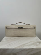 Hermès Kelly Cut Beton Matte Alligator Palladium Hardware