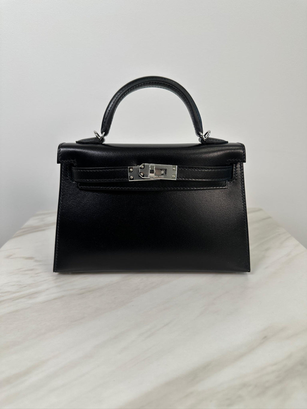 Hermès Mini Kelly Black Box LeatherPalladium Hardware