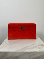 Hermès Kelly Elan Doblis Capucine Suede Palladium Hardware