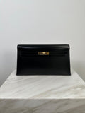 Hermès Kelly Elan Black Box Gold Hardware