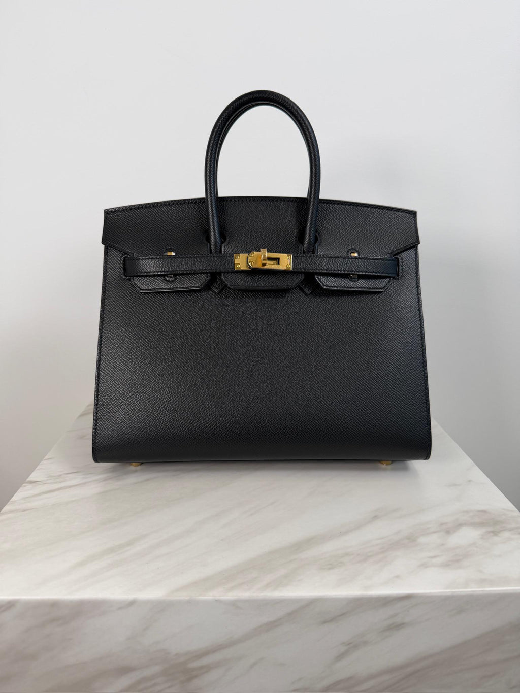 Hermès Birkin 25 Black Epsom Sellier Gold Hardware