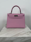 Kelly 25 Sylveter Mauve Epsom Palladium Hardware