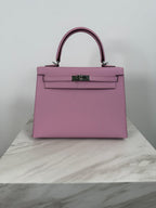 Kelly 25 Sylveter Mauve Epsom Palladium Hardware