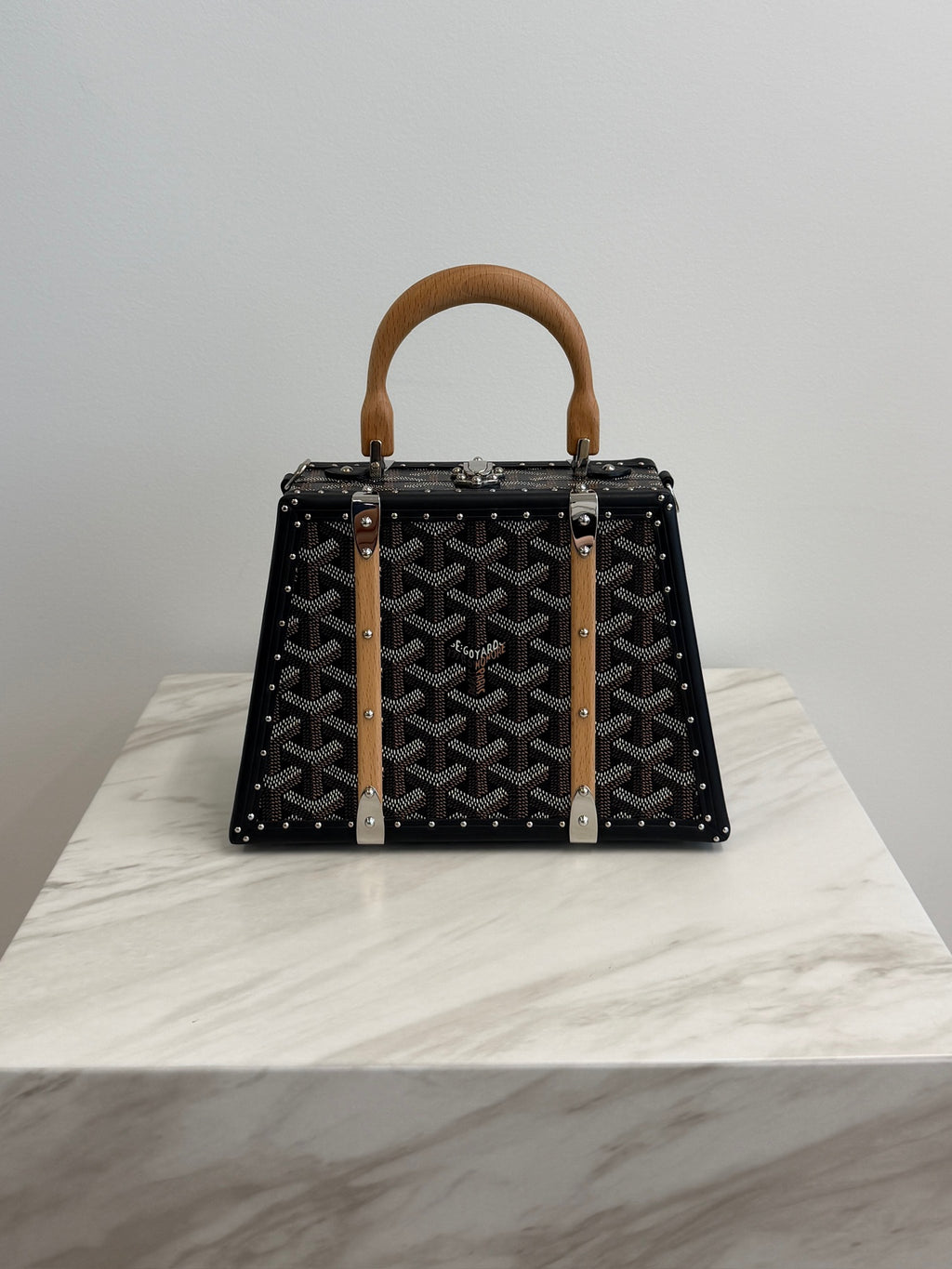 Goyard Saïgon Mini Trunk Bag Black Palladium Hardware
