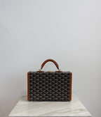 Goyard Grand Hôtel Trunk Bag Black & Tan Gold Hardware