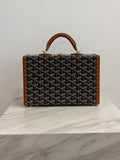 Goyard Grand Hôtel Trunk Bag Black & Tan Gold Hardware