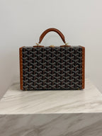 Goyard Grand Hôtel Trunk Bag Black & Tan Gold Hardware