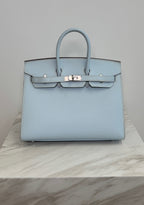 Hermès B25 Blue Brume Epsom Palladium Hardware