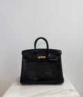 Hermès Birkin 25 Black Matt Alligator Noir Gold Hardware