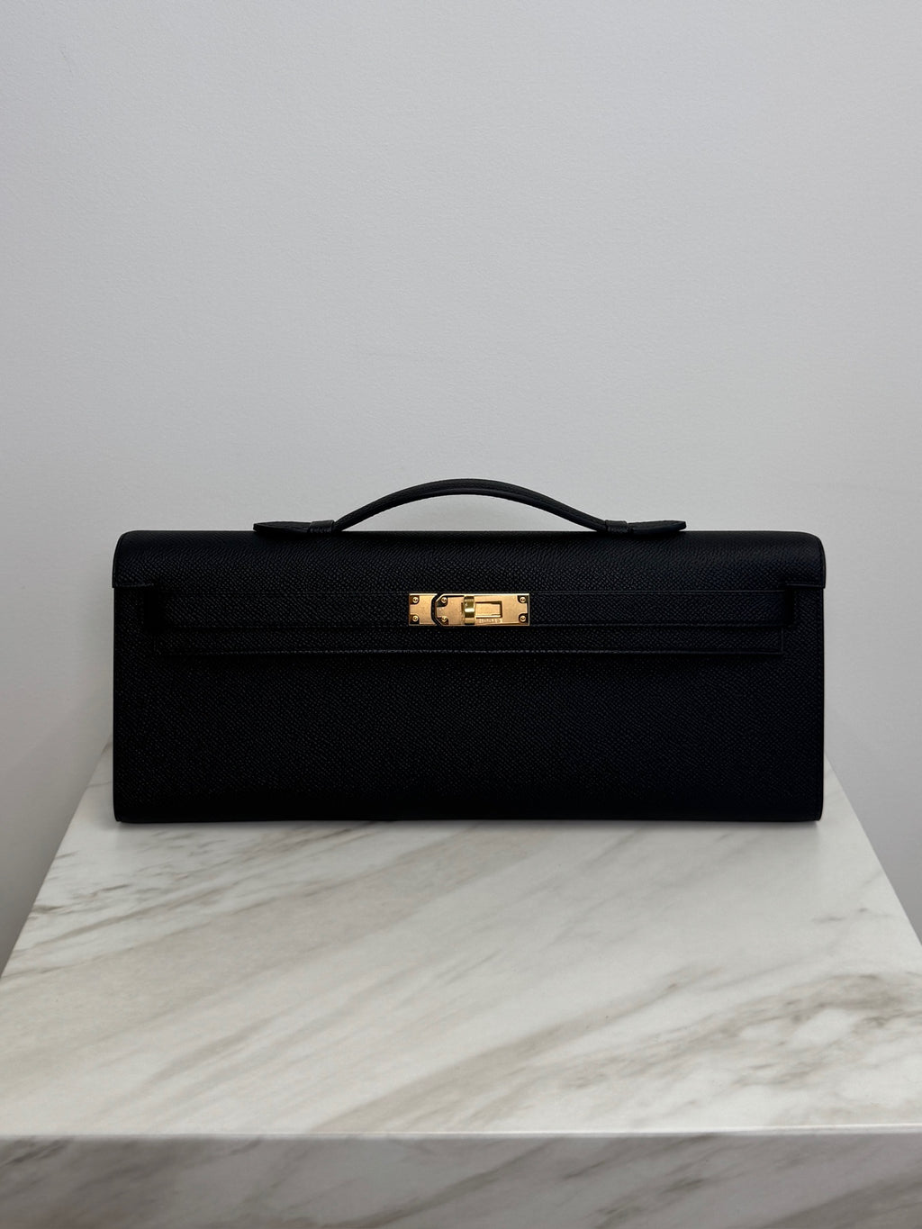 Hermès Kelly Cut Black Epsom Gold Hardware