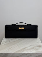 Hermès Kelly Cut Black Epsom Gold Hardware