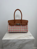 Hermès Birkin 29 Shoulder Toile & Gold Swift Palladium Hardware