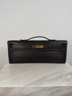Hermès Kelly Cut Graphite Matt Porosus Permabrass Hardware