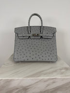 Hermès Birkin 25 Ostrich Bleu Glacier Palladium Hardware