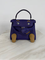 Hermès Kelly Doll Purple/ Dune Swift Palladium Hardware