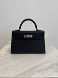 Hermès Mini Kelly Black/ Gold Epsom Palladium Hardware