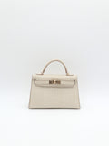 Hermès Mini Kelly Beton Matte Croc Permabrass Hardware