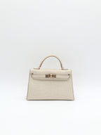 Hermès Mini Kelly Beton Matte Croc Permabrass Hardware