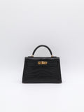 Hermès Mini Kelly Black Matte Alligator Gold Hardware