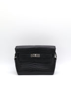Hermès Kelly Messenger PM Black Matte Porosus Palladium Hardware