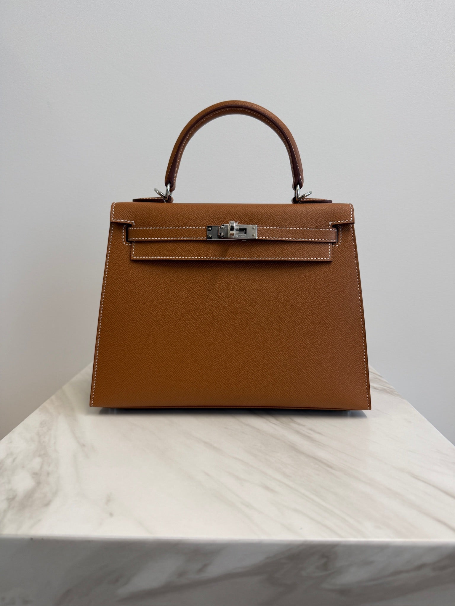 Hermès Kelly 25 Gold Epsom Palladium Hardware