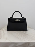 Hermès Mini Kelly HSS Verso Black/ Bordeaux Epsom Palladium Hardware