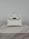 Hermès Mini Kelly White Epsom Palladium Hardware