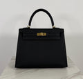Hermès Kelly 25 Black Epsom Gold Hardware