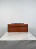 Hermès Kelly Cut Gold Matte Alligator Gold Hardware