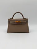 Hermès Mini Kelly Etoupe Epsom Gold Hardware