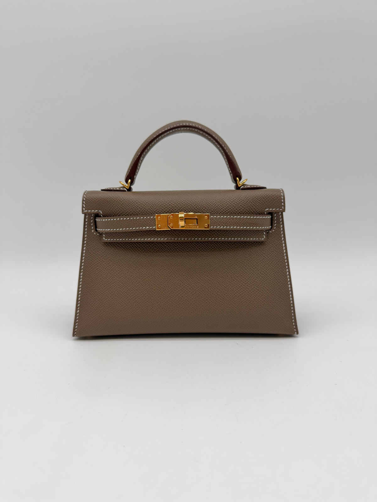 Hermès Mini Kelly Etoupe Epsom Gold Hardware