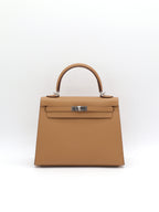 Hermès Kelly 25 Biscuit Epsom Palladium Hardware