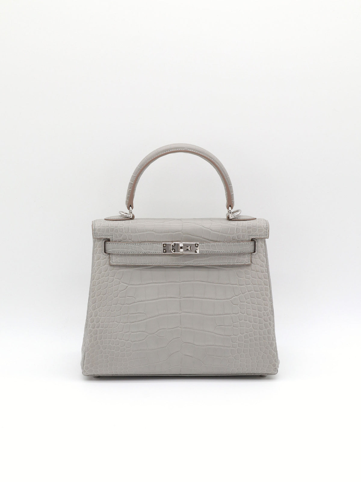Hermès Kelly 25 Retourne Gris Perle Matte Alligator Palladium Hardware