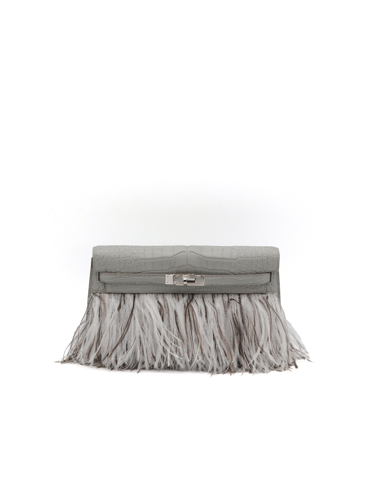 Hermès Kelly Élan Fôile Himalaya Gris Perle Matt Alligator Palladium H ...