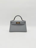 Hermès Mini Kelly Gris Pantin Epsom Permabrass Hardware