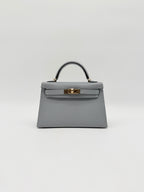 Hermès Mini Kelly Gris Pantin Epsom Permabrass Hardware