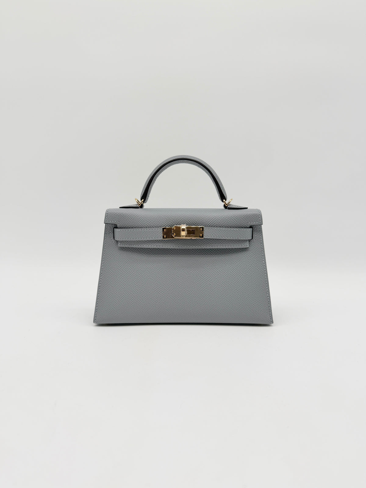Hermès Mini Kelly Gris Pantin Epsom Permabrass Hardware